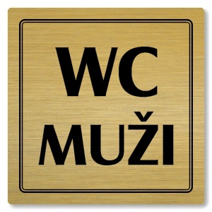 WC muži, 80x80mm, zlatá, Utah